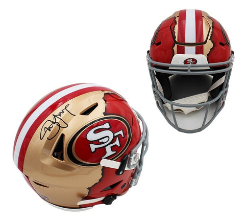 Steve Young Signed San Francisco 49ers Speed Flex Authentic Custom Ripped Helmet