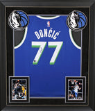 Mavericks Luka Doncic Authentic Signed Blue Nike Framed Jersey BAS #AD64282