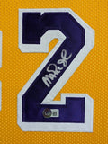 FRAMED L.A. LAKERS MAGIC JOHNSON AUTOGRAPHED SIGNED JERSEY BECKETT HOLO