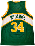 SEATTLE SUPERSONICS XAVIER MCDANIEL AUTOGRAPHED GREEN JERSEY MCS HOLO 202418