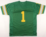 Warren Moon Signed Eskimos Career Highlight Stat Jersey Inscribed "CHOF 01"(JSA)