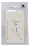 Sam Huff Signed Slabbed New York Giants Index Card BAS