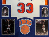 SUEDE FRAMED NEW YORK KNICKS PATRICK EWING AUTOGRAPHED JERSEY BECKETT HOLOGRAM