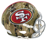 Christian McCaffrey & Deebo Samuel Signed Camo F/S Speed Proline Helmet JSA Wit