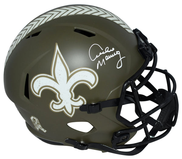 ARCHIE MANNING SIGNED NEW ORLEANS SAINTS SALUTE TO SERVICE FULL SIZE HELMET