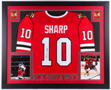 Patrick Sharp Signed Chicago Blackhawks 35"x 43" Custom Framed Jersey (JSA COA)