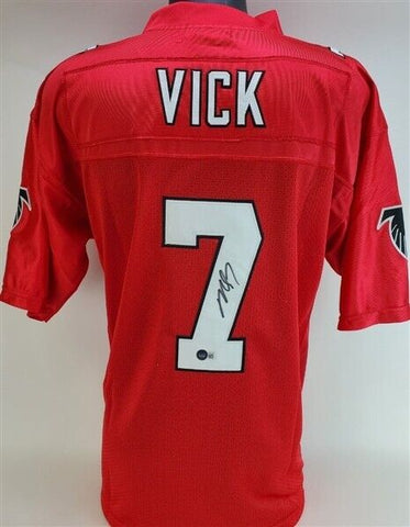 Michael Vick Signed Atlanta Falcons Red Home Jersey (Beckett) 4xPro Bowl Q.B.