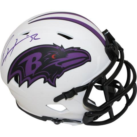 Ray Lewis Autographed/Signed Baltimore Ravens Lunar Mini Helmet Beckett 46941