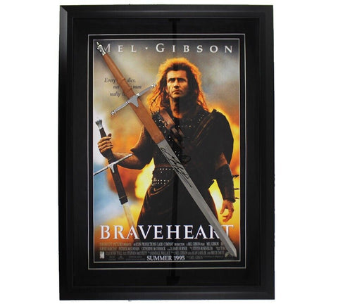 Mel Gibson Braveheart LED Shadowbox Framed Replica William Wallace Sword