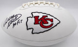 Will Shields Autographed White Logo Football Chiefs "HOF 15" SS Holo #A535830