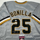 Autographed/Signed Bobby Bonilla Pittsburgh Grey Baseball Jersey JSA COA