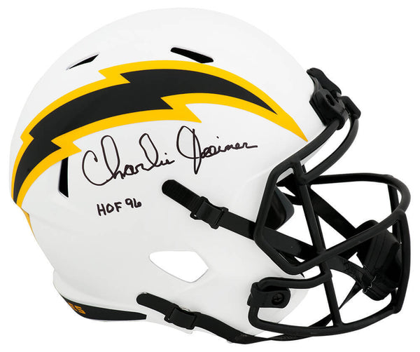 Charlie Joiner Signed Chargers Lunar Riddell F/S Rep Helmet w/HOF'96 - (SS COA)