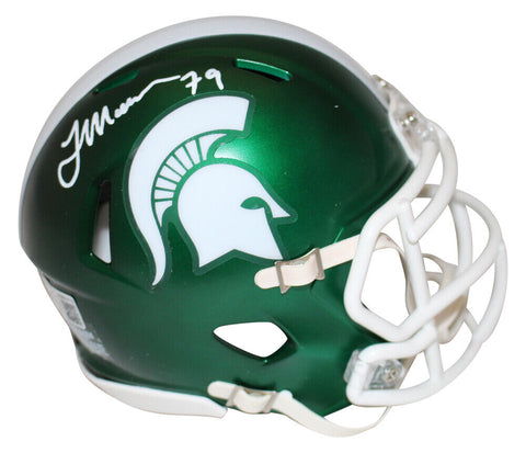 Tony Mandarich Signed Michigan State Spartans Green Mini Helmet Beckett 35583