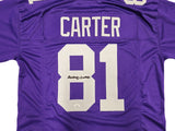 MINNESOTA VIKINGS ANTHONY CARTER AUTOGRAPHED PURPLE JERSEY JSA STOCK #234502