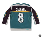 Teemu Selanne Autographed/Inscr Vintage Throwback Ducks 1998 Jersey UDA LE 25