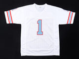 Warren Moon Signed Houston Oilers White Jersey "HOF 06" (Beckett) 9xPro Bowl Q.B