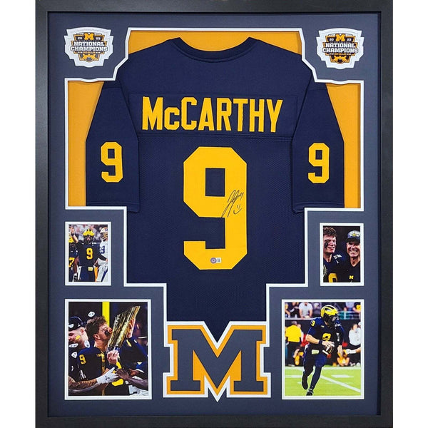 JJ McCarthy Autographed Signed Framed Michigan Nat Champ Jersey BECKETT