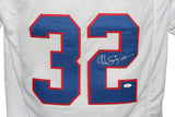 O.J. Simpson Autographed/Signed Pro Style White XL Jersey JSA 30371