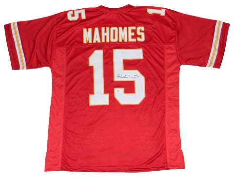 KANSAS CITY CHIEFS PATRICK MAHOMES SIGNED AUTOGRAPHED #15 RED JERSEY BECKETT