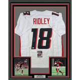 Framed Autographed/Signed Calvin Ridley 33x42 Atlanta White Jersey JSA COA