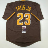 Autographed/Signed Fernando Tatis Jr. San Diego Brown Jersey JSA COA