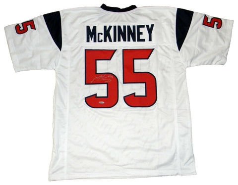 BENARDRICK McKINNEY AUTOGRAPHED SIGNED HOUSTON TEXANS #55 WHITE JERSEY TRISTAR