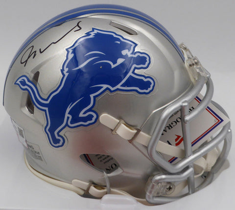 Jameson Williams Autographed Silver Mini Helmet Lions Fanatics Holo HG99289984