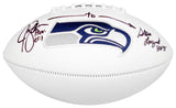 STEVE LARGENT & JIM ZORN AUTOGRAPHED SEAHAWKS WHITE LOGO FOOTBALL MCS 210468