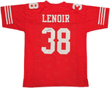 SAN FRANCISCO 49ERS DEOMMODORE LENOIR AUTOGRAPHED RED JERSEY BECKETT QR 234555