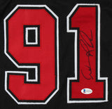 Dennis Rodman Signed Black Chicago Bulls Jersey (Beckett COA) Leading Rebounder