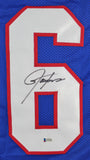 Lawrence Taylor Authentic Signed Blue Pro Style Jersey BAS or JSA Wit