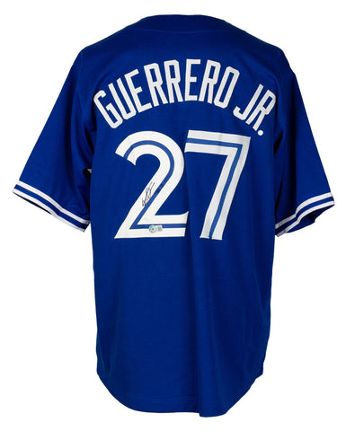 Vladimir Guerrero Jr. Signed Blue Custom Baseball Jersey BAS