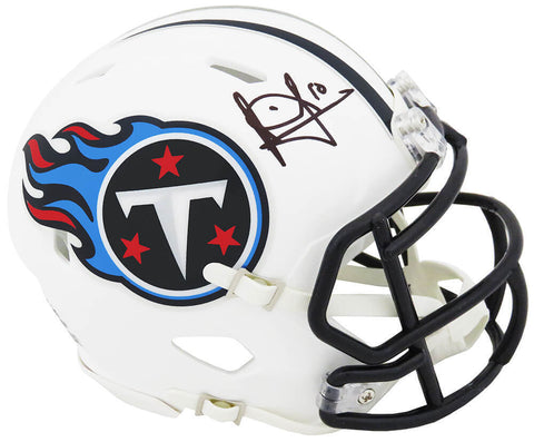Vince Young Signed Tennessee Titans T/B White Riddell Mini Helmet - CSS LIVE