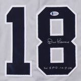 Don Larsen Signed New York Yankees Jersey Inscribed "WSPG 10-8-56" (Beckett COA)