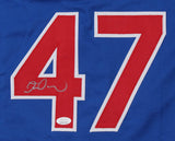 Miguel Montero Signed Chicago Cubs Career Highlight Stat Jersey (JSA COA)