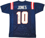 NEW ENGLAND PATRIOTS MAC JONES AUTOGRAPHED BLUE JERSEY BECKETT WITNESS 214796