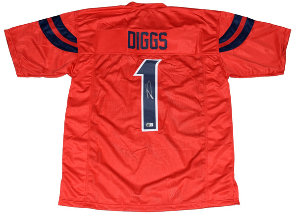 STEFON DIGGS AUTOGRAPHED HOUSTON TEXANS 2024 NEW #1 RED JERSEY BECKETT