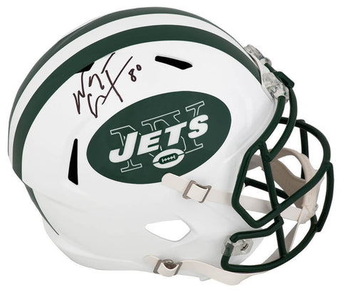 Wayne Chrebet Signed Jets T/B White Riddell Full Size Speed Rep Helmet -(SS COA)