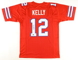 Jim Kelly Signed Buffalo Bills Red Jersey (Beckett) 5xPro Bowl Hall of Fame Q.B.