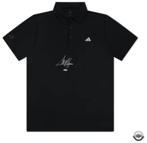 Collin Morikawa PGA Autographed Adidas Black Polo Shirt UDA