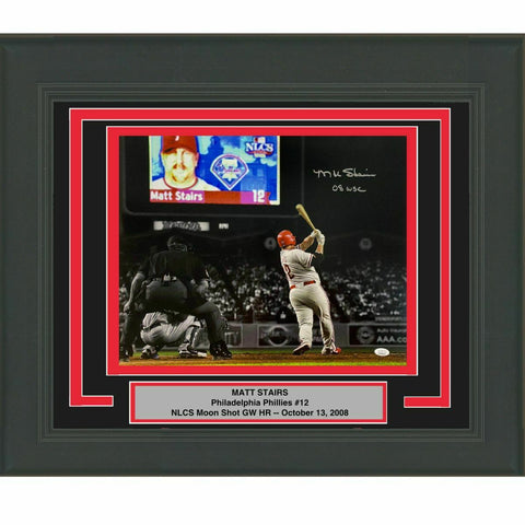 FRAMED Autographed/Signed MATT STAIRS 08 WSC Moon Shot 16x20 Photo JSA COA Auto