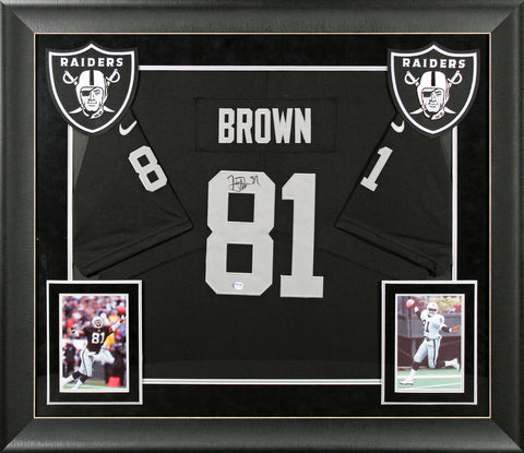 Raiders Tim Brown Authentic Signed Black Nike Framed Jersey PSA/DNA #AL51266