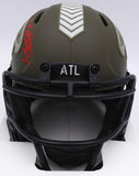 Kyle Pitts Autographed Falcons Salute to Service Mini Helmet Beckett 1W528563