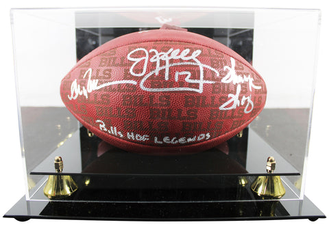 Bills (3) Reed, Kelly, & Thomas Signed "Duke" Showcase Football W/ Case BAS Wit