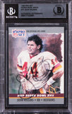 Redskins John Riggins Signed 1990 Pro Set Super Bowl MVP'S #17 Card BAS Slabbed