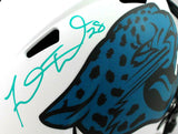 Fred Taylor Autographed Jville Jaguars Lunar Speed FS Helmet- Beckett W *Teal