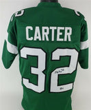 Michael Carter Signed Jets Green Jersey (Beckett Holo) New York 2021 4th Rnd Pk