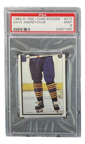 Dave Andreychuk 1984 O-Pee-Chee Sticker #210 Rookie Card PSA/DNA Mint 9