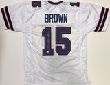 John Brown Signed Bills White Jersey (JSA COA) Buffalo All Pro Wide Receiver