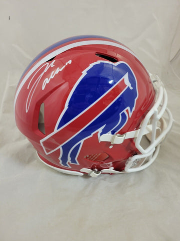 JOSH ALLEN SIGNED BUFFALO BILLS F/S THROWBACK SPEED AUTHENTIC HELMET BECKETT QR